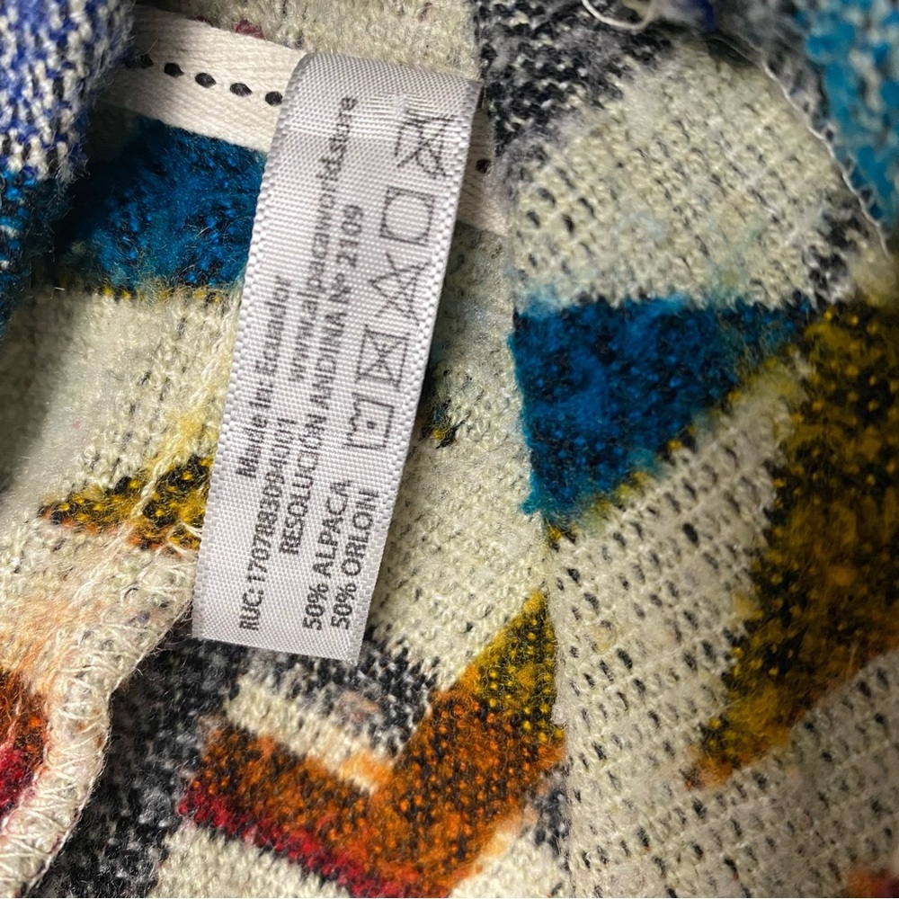 Alpaca Colorful Geometric Pattern Hoodie Large - Picture 6 of 9
